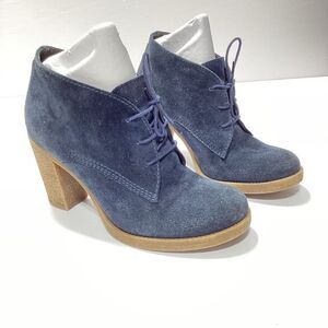 Bata Made In Italy Suede Lace Up Chunky Heels Booties